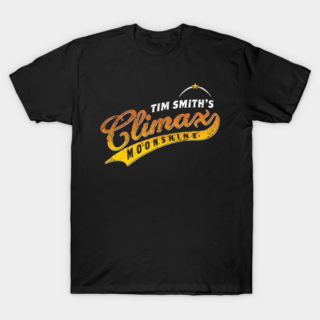 Tim Smith's Climax Moonshine T-Shirt by MindsparkCreative